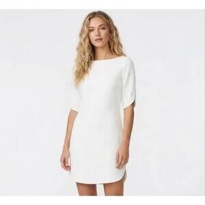 Black Halo Molly Mini Sheath Dress Ivory Size 4 White Bridal